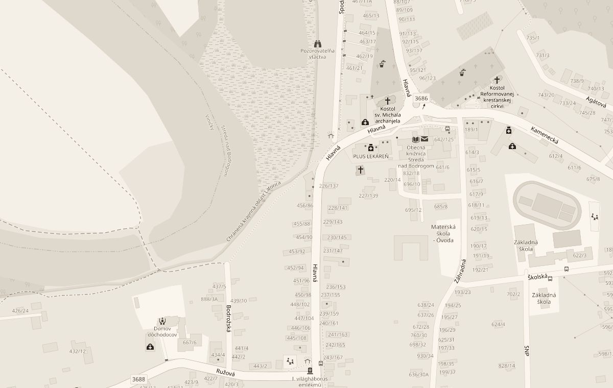 Mapa okolia predajne na Hlavnej 84 v Strede nad Bodrogom